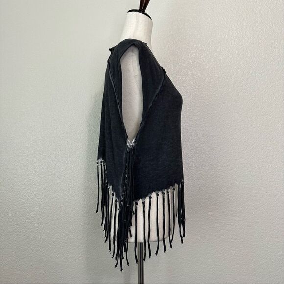 Urban Outfitters Ecote Boho Gray Mineral Wash Fringe Crop Top - Picture 5 of 11